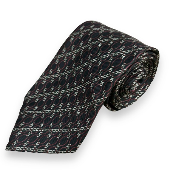 OSCAR DE LA RENTA COUTURE Silk Tie Chain Pattern